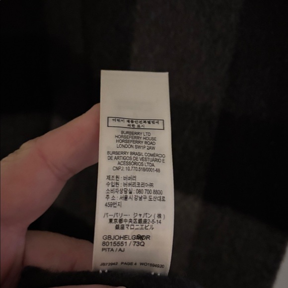 Burberry London England Black Gray Red Check 100% Cashmere Scotland Scarf - Picture 5 of 11